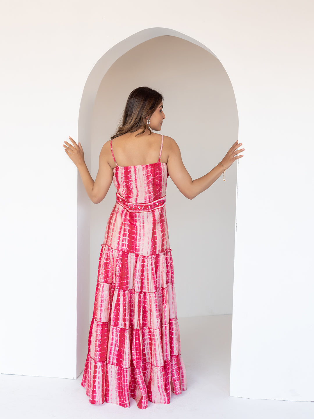 Pink Shibori Maxi Dress