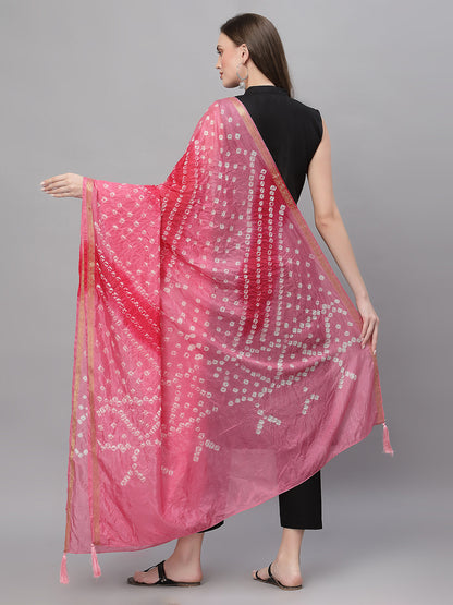 Ragavi Baby Pink Bandhej Dupatta