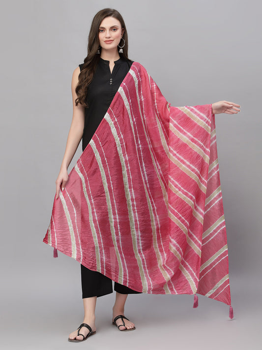 Ragavi Baby Pink Leheriya Dupatta