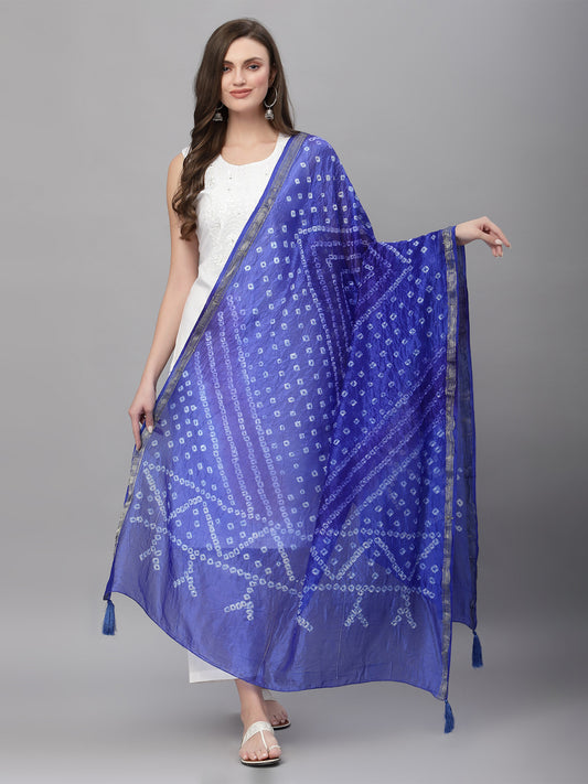 Ragavi Blue Purple Bandhej Dupatta