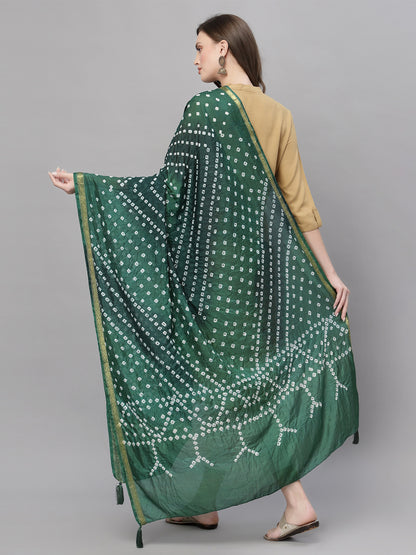Ragavi Green Bandhej Dupatta