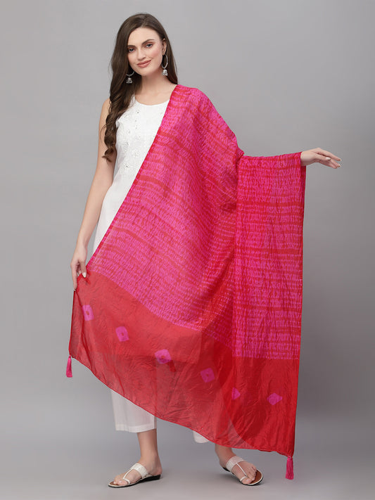 Ragavi Pink Bandhej Dupatta