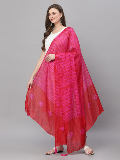 Ragavi Pink Bandhej Dupatta