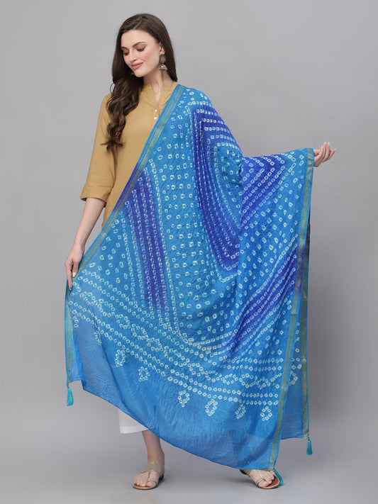 Ragavi Sky Blue Bandhej Dupatta