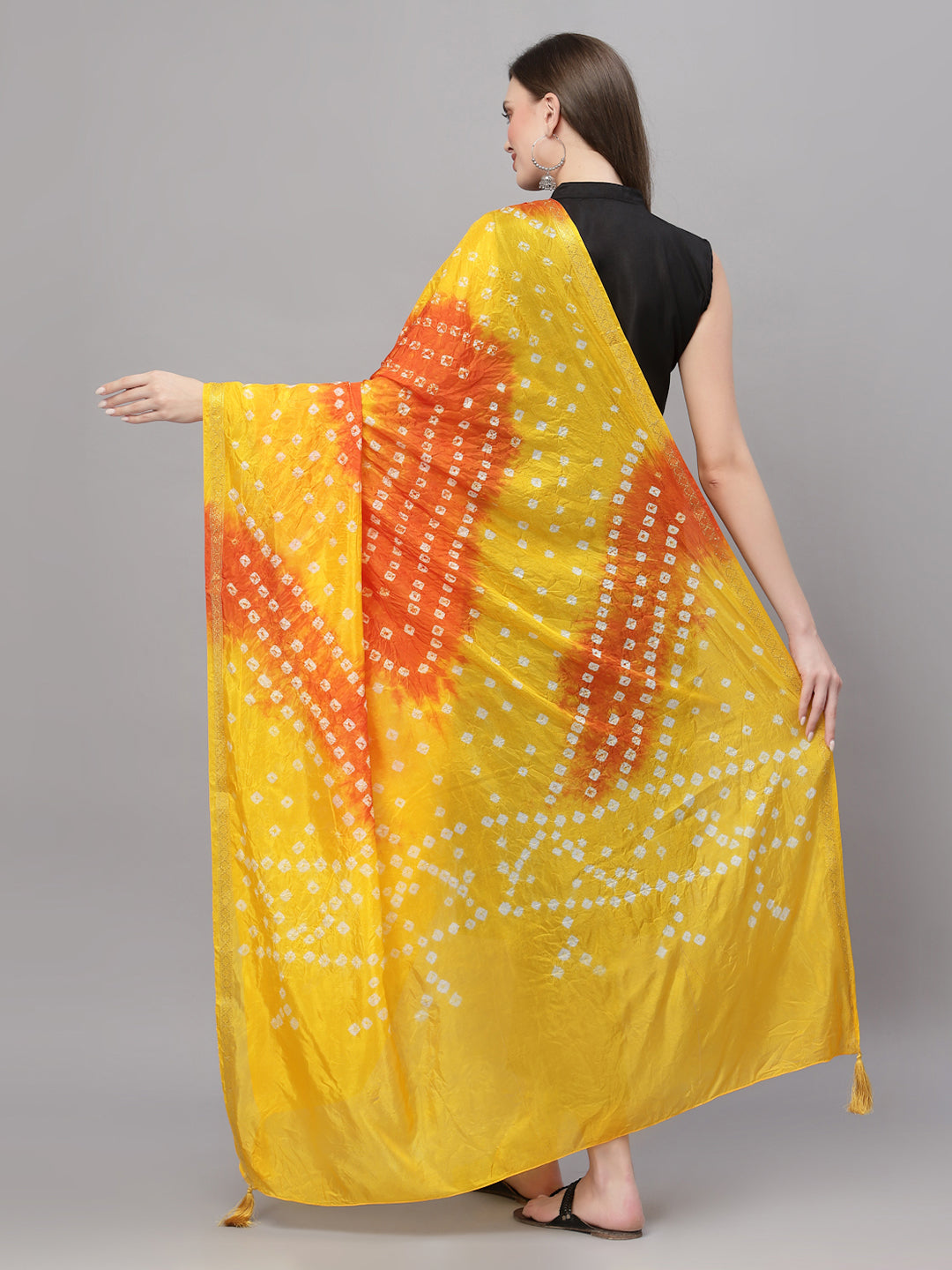 Ragavi Yellow Bandhej Dupatta