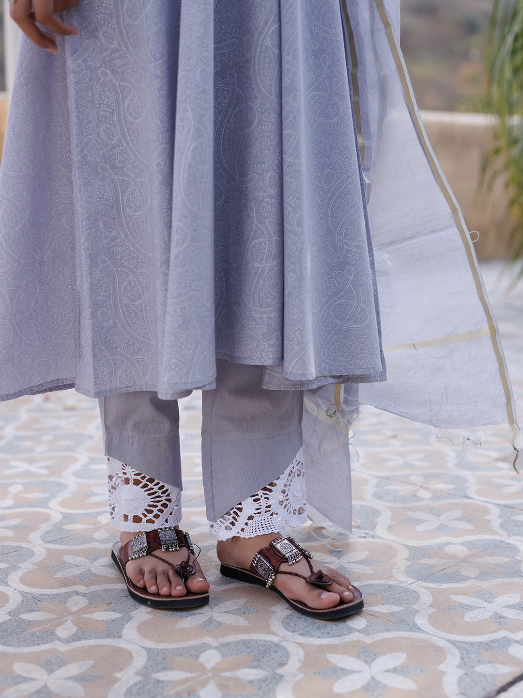 Raindrops Grey Kurta Set