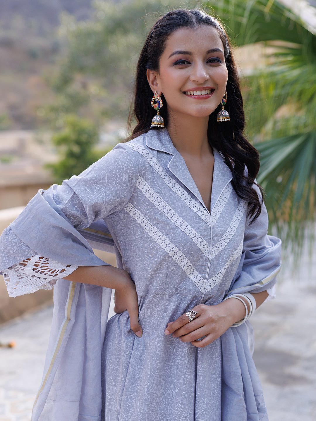 Raindrops Grey Kurta Set