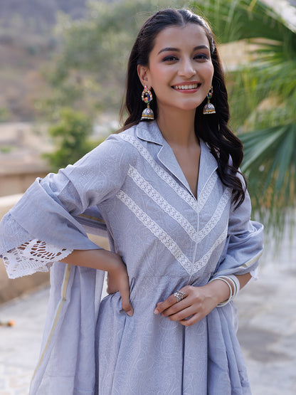 Raindrops Grey Kurta Set