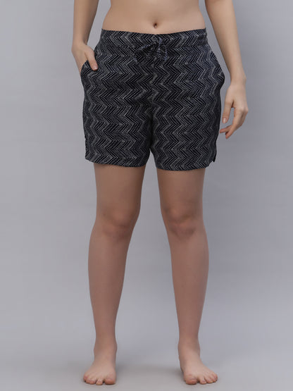 Rhea Blue Viscose Shorts