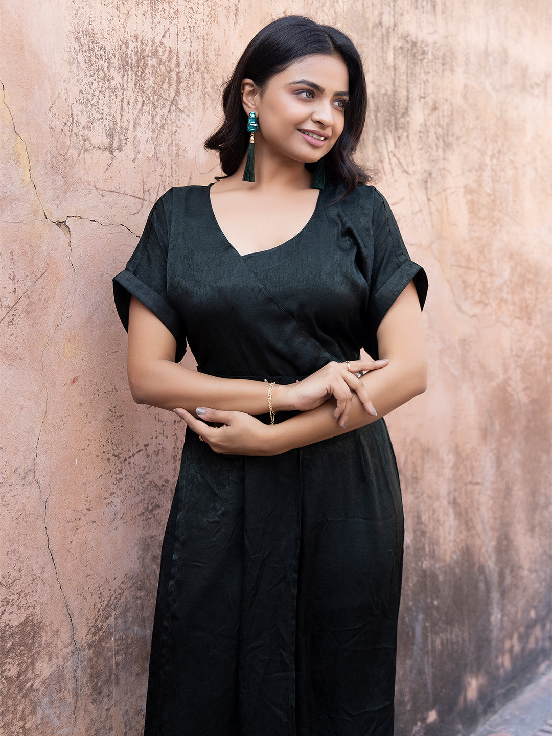 Rosin Solid Velvet Palazzo Set