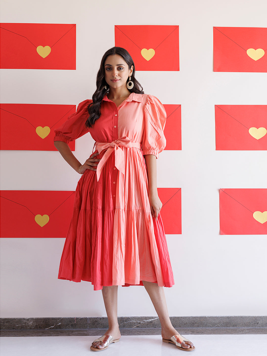 Sun Kissed Coral Midi Dress