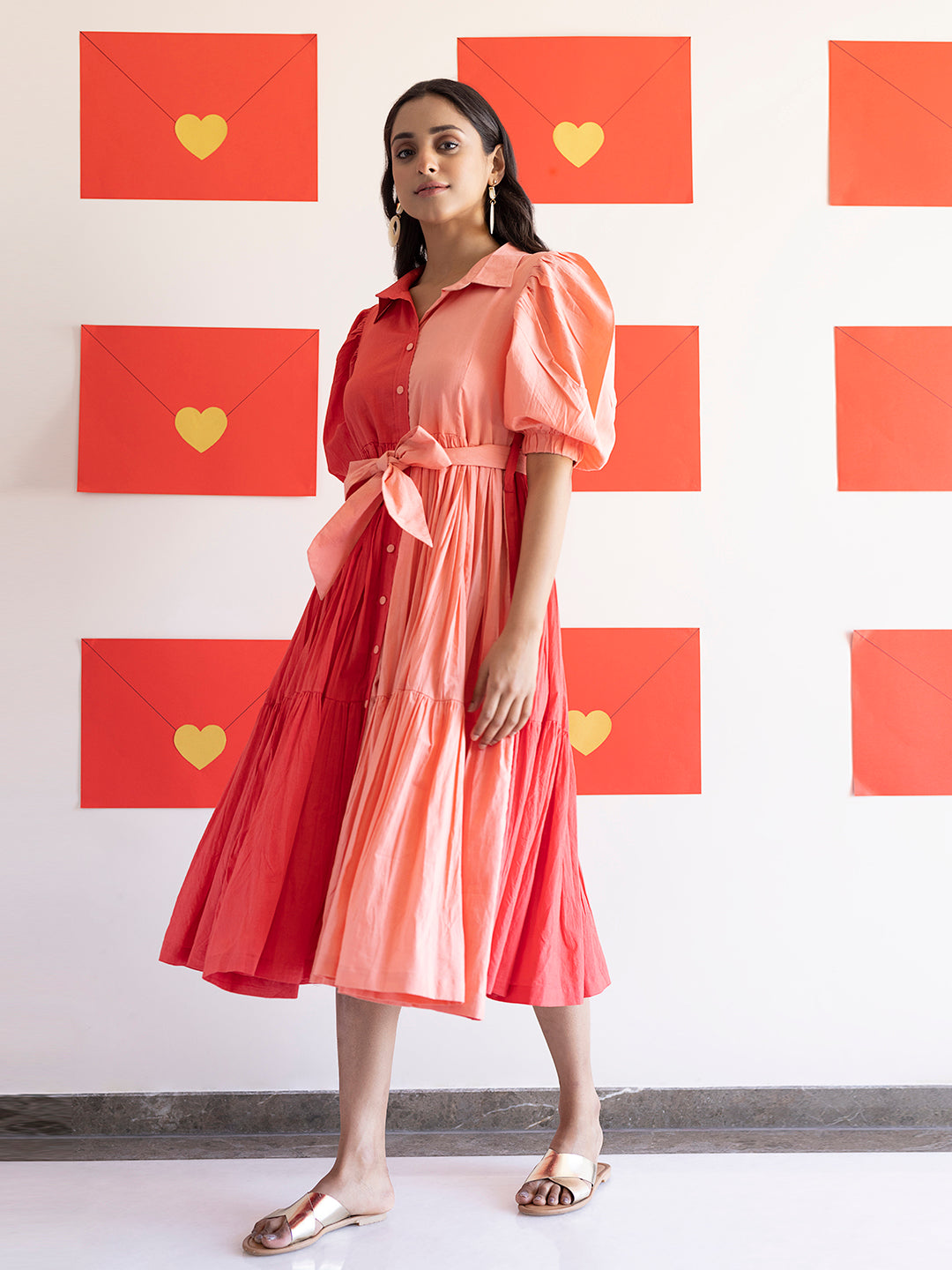 Sun Kissed Coral Midi Dress