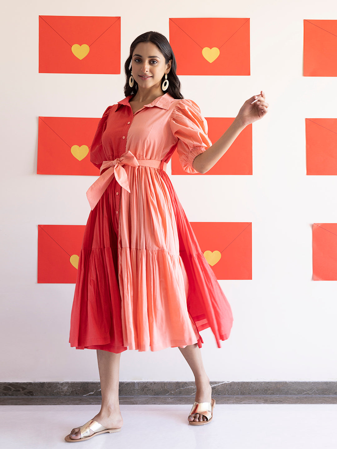 Sun Kissed Coral Midi Dress