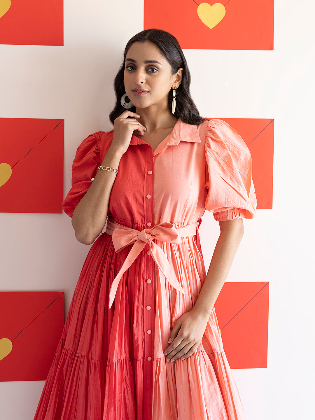 Sun Kissed Coral Midi Dress