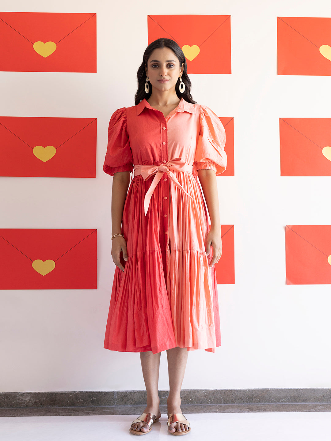 Sun Kissed Coral Midi Dress