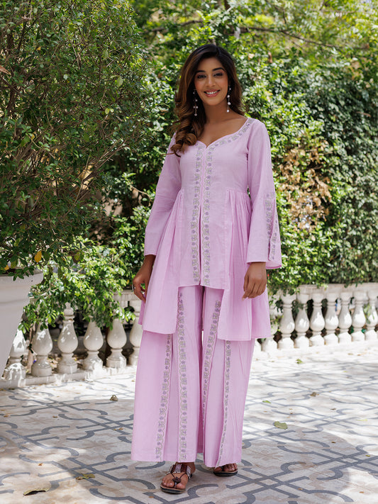 Winsome Orchid Solid Cotton Kurta Set