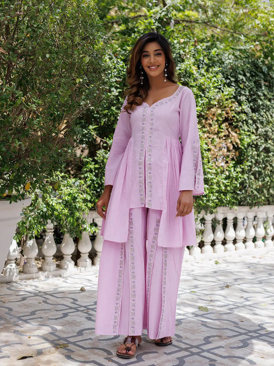 Winsome Orchid Solid Cotton Kurta Set Ragavi
