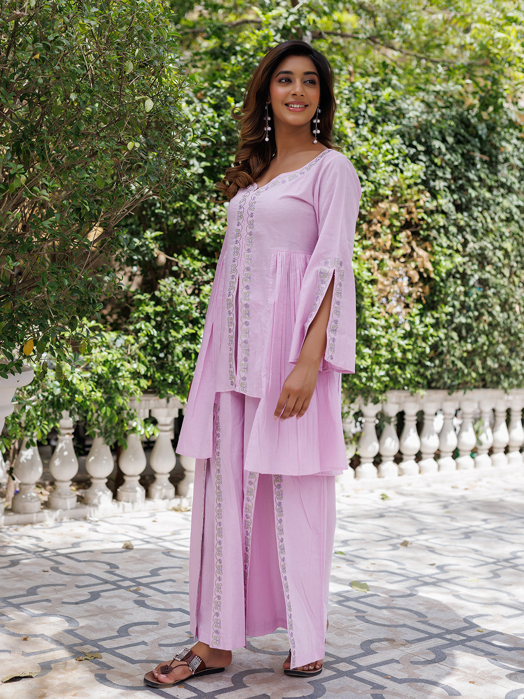 Winsome Orchid Solid Cotton Kurta Set